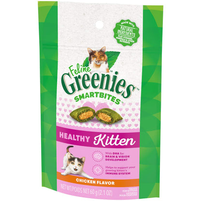 Greenies Feline Smart Bites Healthy Kitten Cat Treats Chicken 2.1oz