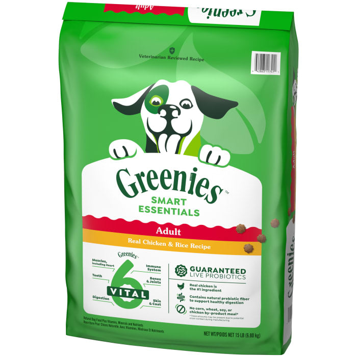 Greenies Smart Essentials Adult Dry Dog Food Real Chicken & Rice Recipe 15lbs