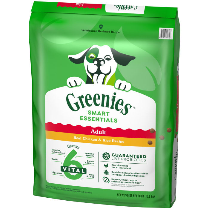Greenies Smart Essentials Adult Dry Dog Food Real Chicken & Rice Recipe 30lbs