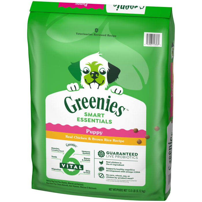 Greenies Smart Essentials Puppy High Protein Dry Dog Food Real Chicken & Brown Rice Recipe 13.5lbs