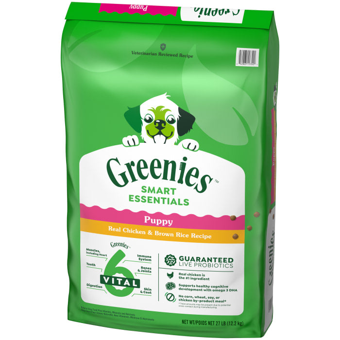 Greenies Smart Essentials Puppy High Protein Dry Dog Food Real Chicken & Brown Rice Recipe 27lbs