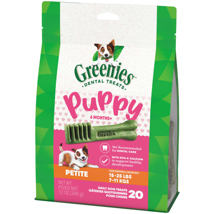 Greenies Puppy 6+ Months Dog Dental Treats Petite 12oz (20 Treats)