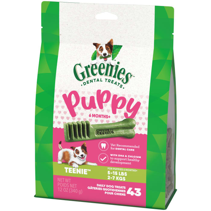 Greenies Puppy 6+ Months Dog Dental Treats Teenie 12oz (43 Treats)