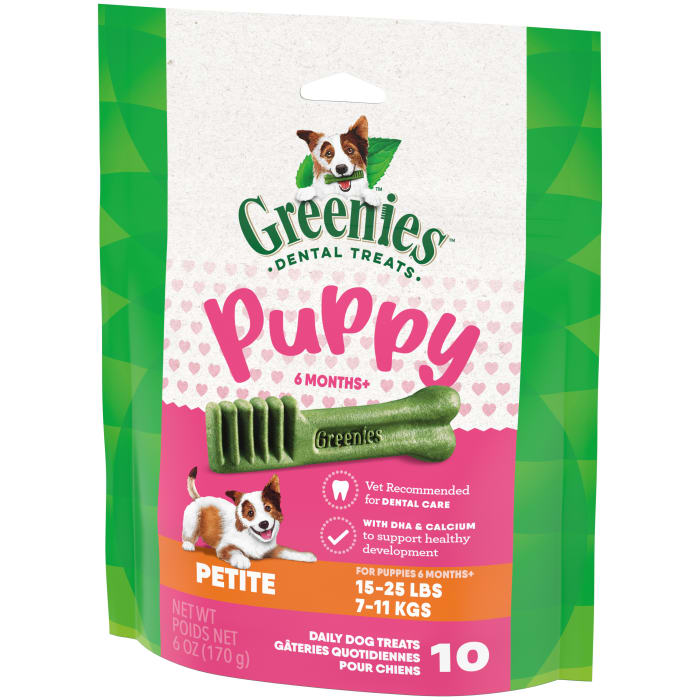 Greenies Puppy 6+ Months Dog Dental Treats Petite 6oz (10 Treats)