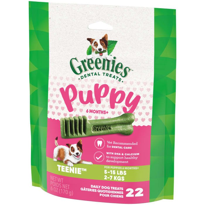 Greenies Puppy 6+ Months Dog Dental Treats Teenie 6oz (22 Treats)