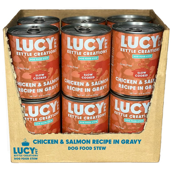 Lucy Pet Products Kettle Creations Chicken And Salmon In Gravy Dog Food Chicken & Salmon 12.5 Ounces (Pack of 12)