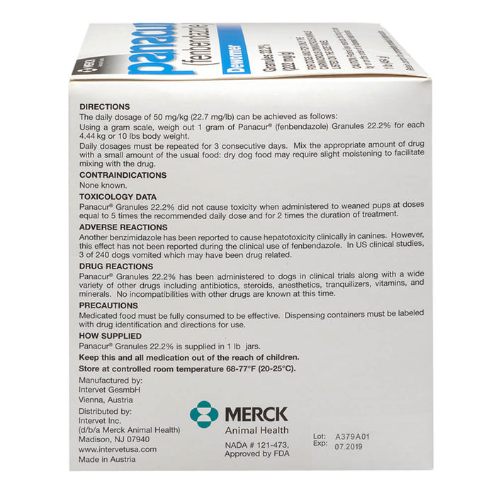 Rx Panacur 22.2% granules x 1 lb tub