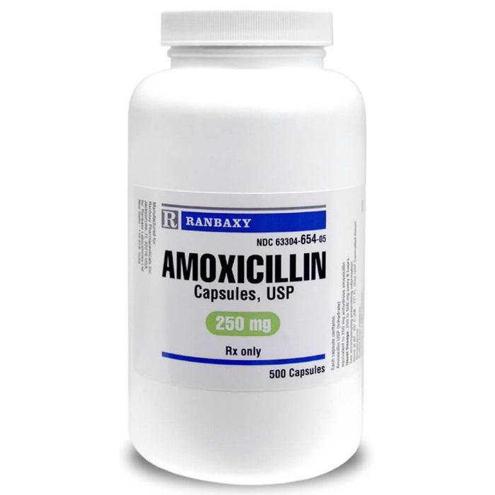 Rx Amoxicillin, Capsules, 250 mg x 500 ct