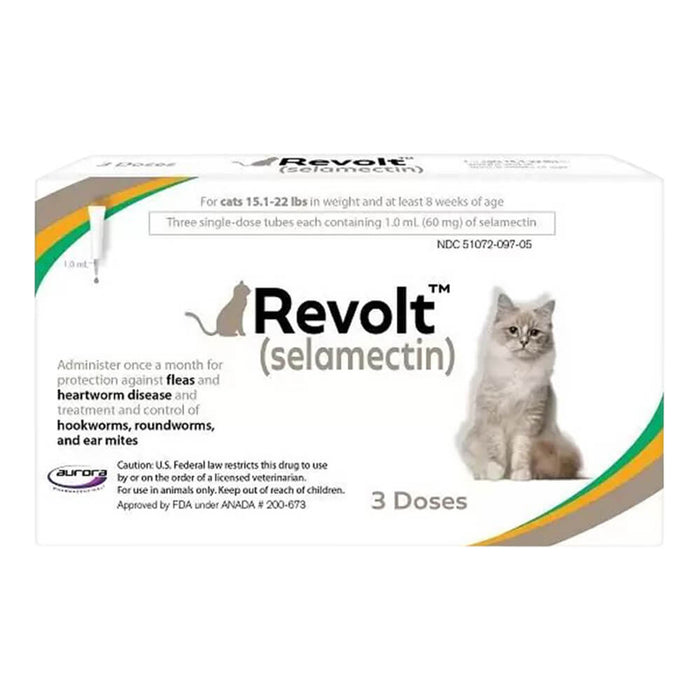 Rx Revolt (selamectin) Cat 15.1-22 lbs  3pk