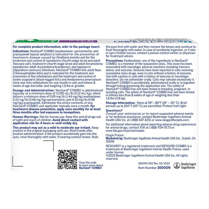 Rx Nexgard Combo Topical for Cats, 1.8-5.5lbs, 3pk