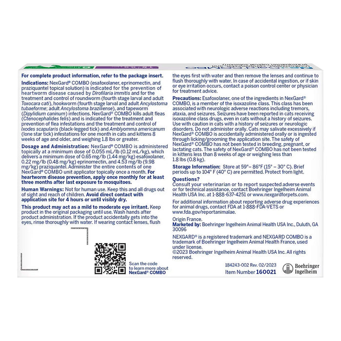 Rx Nexgard Combo Topical for Cats, 1.8-5.5lbs, 6pk
