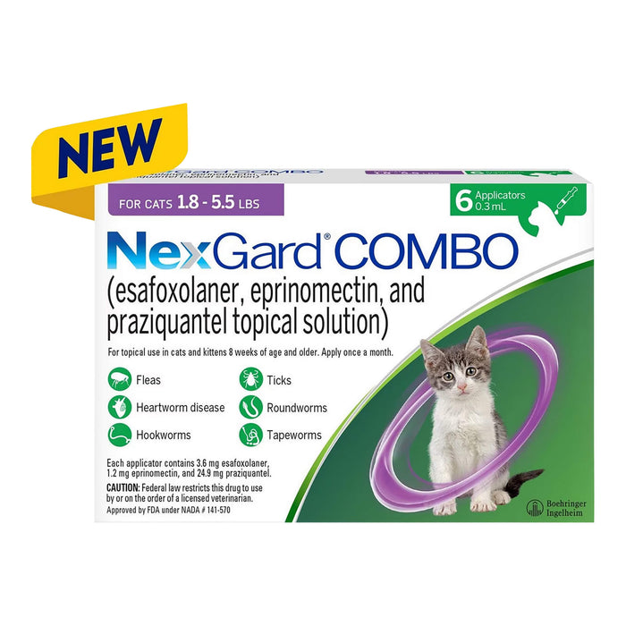 Rx Nexgard Combo Topical for Cats, 1.8-5.5lbs, 6pk
