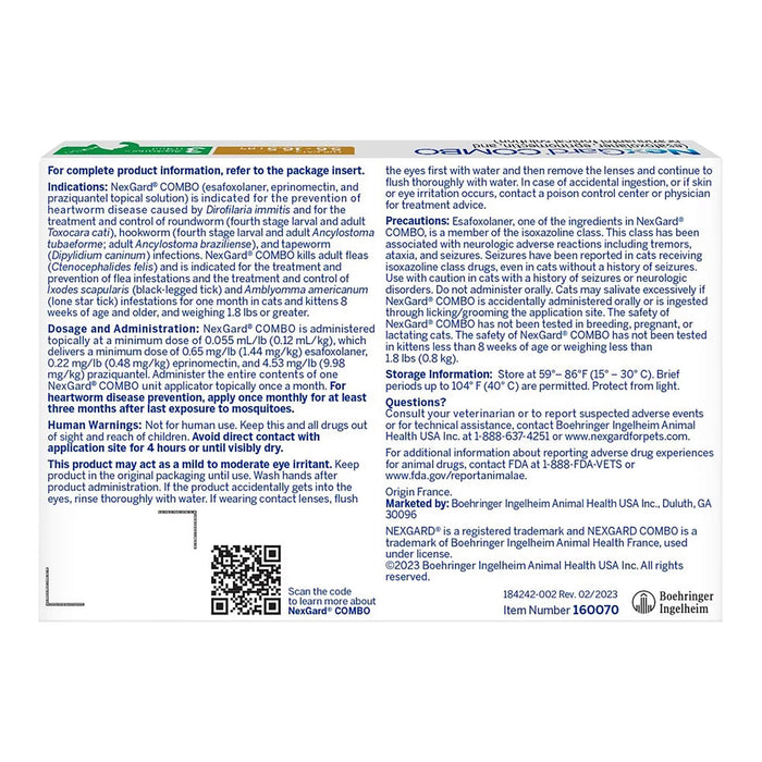 Rx Nexgard Combo Topical for Cats, 5.6-16.5lbs, 3pk