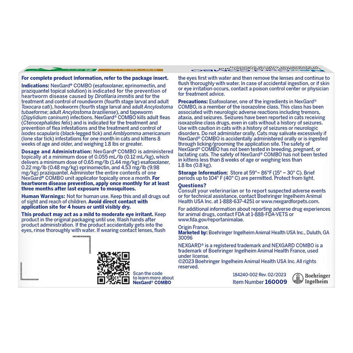 Rx Nexgard Combo Topical for Cats, 5.6-16.5lbs, 6pk