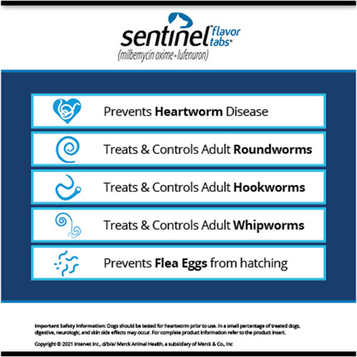 Rx Sentinel Flavor Tabs 11-25lbs x1 tablet