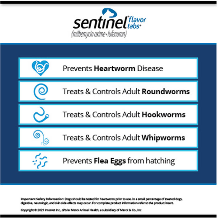 Rx Sentinel Flavor Tabs 51-100lbs x 1 tablet