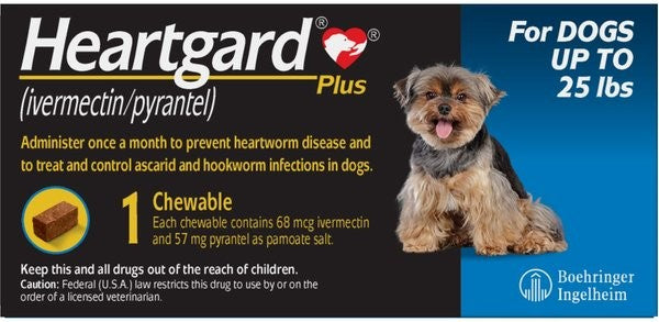 Rx Heartgard Plus Chewable, 0-25 lb x 1 Tablet