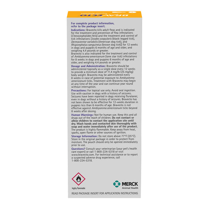 Rx Bravecto top Dog 112.5mg 4.4-9.9lbs x 1 tube
