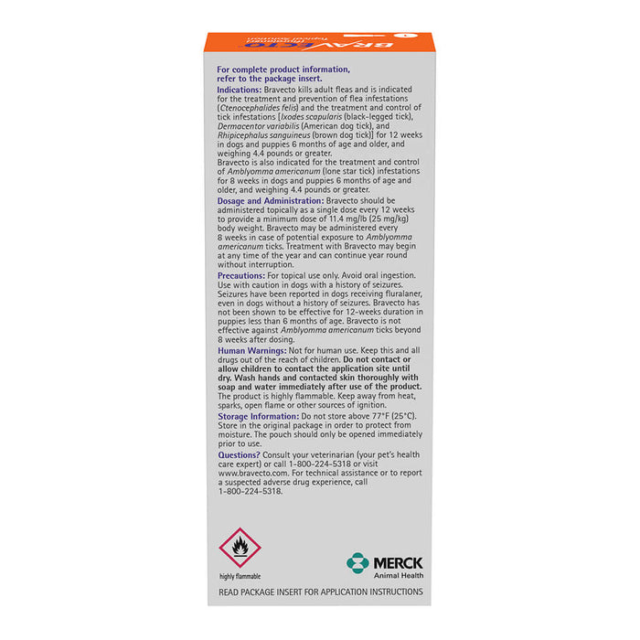 Rx Bravecto top Dog 250mg 9.9-22lbs x 1 tube