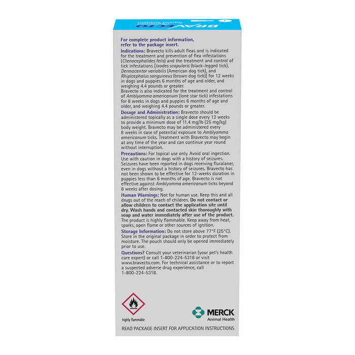 Rx Bravecto top Dog 1000mg 44-88 lbs