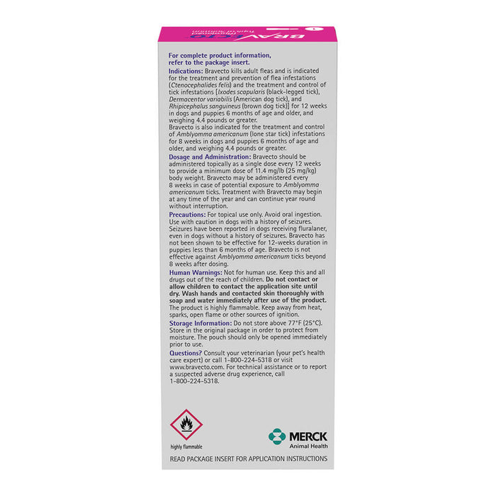 Rx Bravecto top Dog 1400 mg 88-123lbs x 1 tube