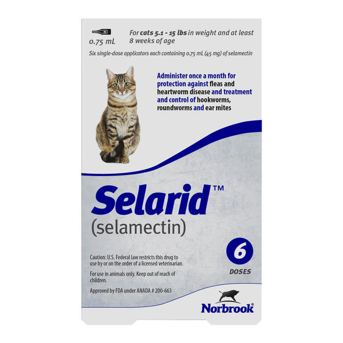 Rx Selarid 5-15lbs feline x 6 months