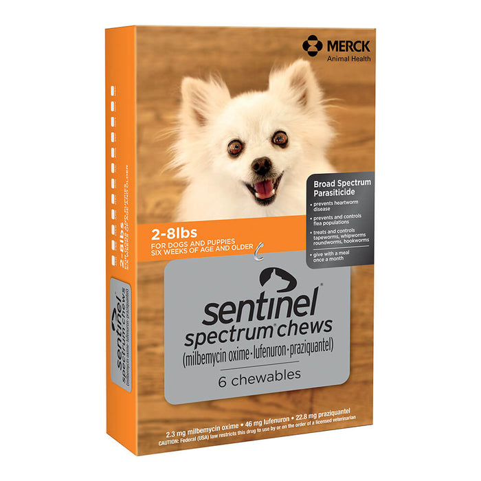 Rx Sentinel Spectrum 2-8lbs (Orange) x 6 tablets