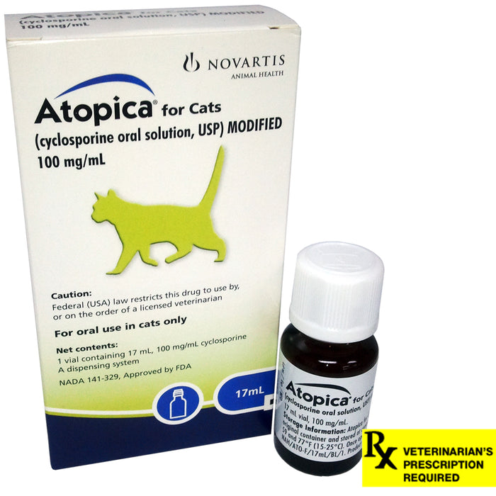 Rx Atopica 100mg/ml oral solution x 17ml bottle