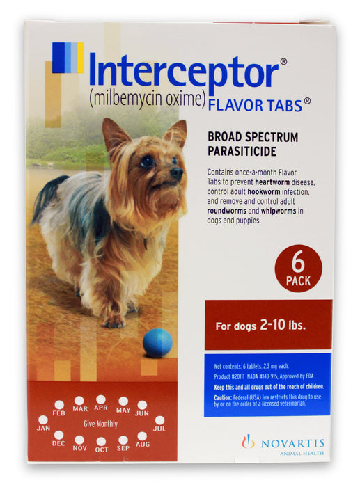 Rx Interceptor, Dog 2-10 lb, 6 Tablets