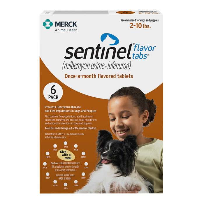 Rx Sentinel Flavor Tabs 2-10lbs x 6 tablets