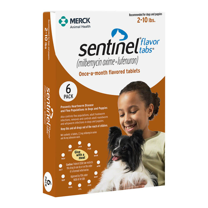 Rx Sentinel Flavor Tabs 2-10lbs x 6 tablets