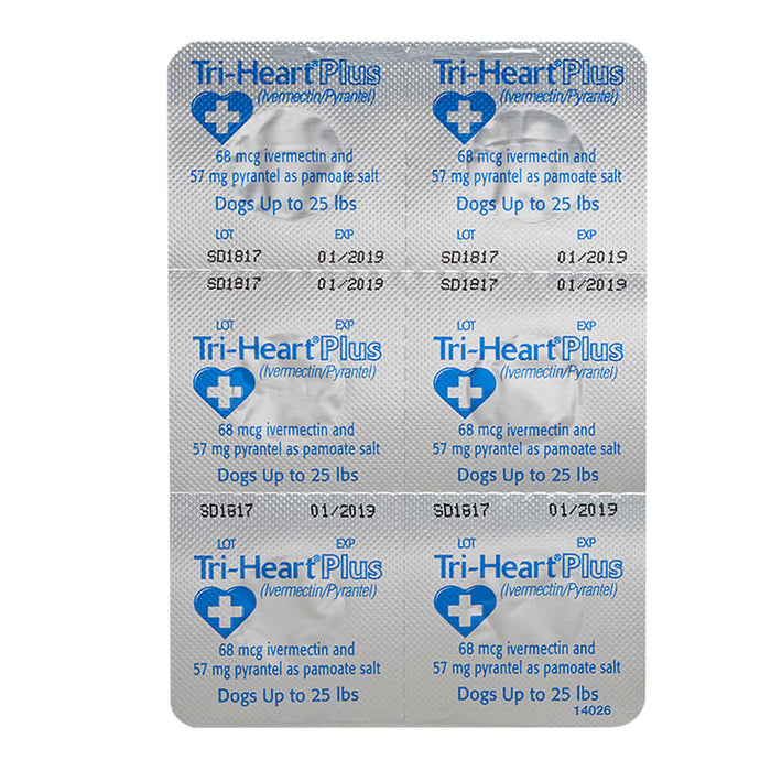 Rx Tri-Heart Plus 0-25lbs (blue) x 6 tablets