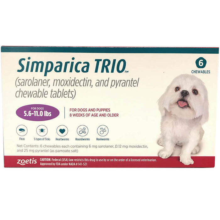 Rx Simparica Trio gold 2.8-5.5lbs x 1 tablet
