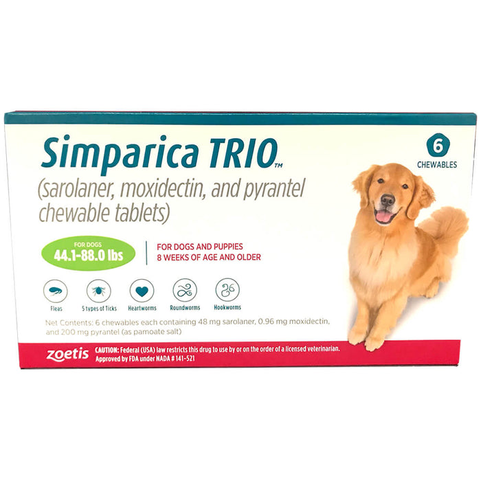 Rx Simparica Trio blue 22.1-44lbs x 1 tablet