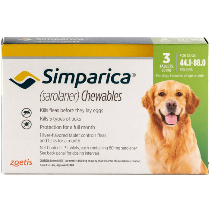 Rx Simparica 44.1-88lbs x 3 tablets