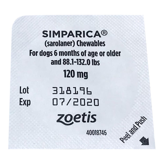Rx Simparica 88.1-132lbs x 1 tablet