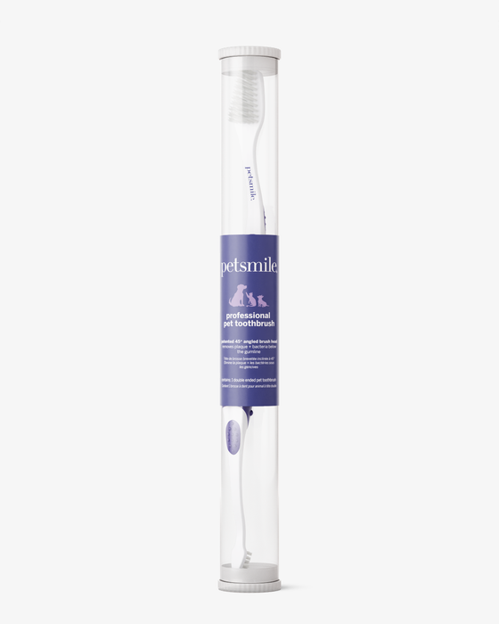 Petsmile Professional Pet Toothbrush - Patented 45° Dual-Ended Brush Head