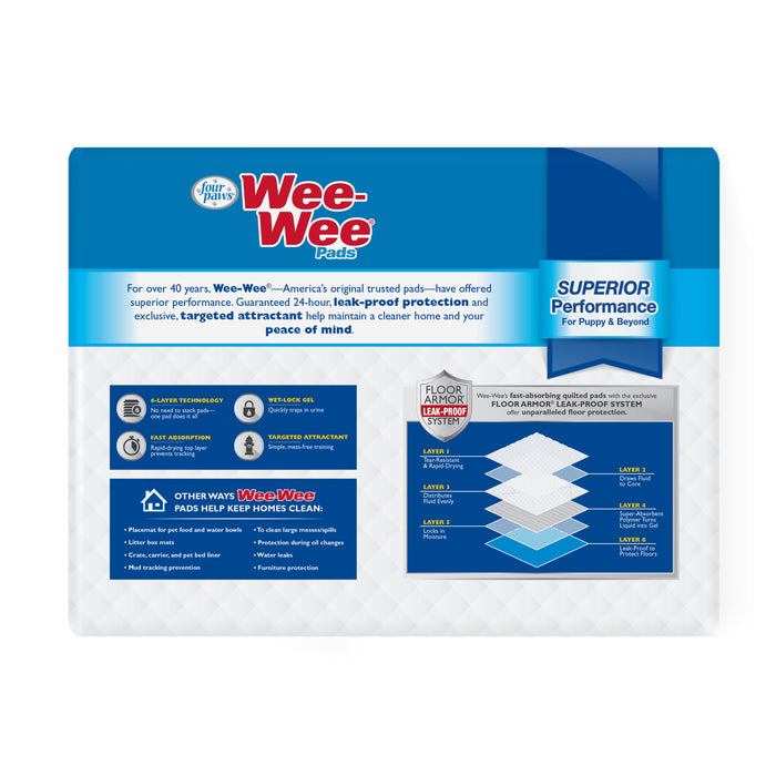 Four Paws Wee-Wee Superior Performance Dog Pee Pads 22" x 23" (50 Count)