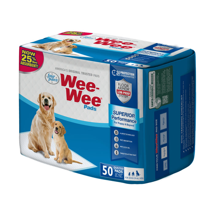 Four Paws Wee-Wee Superior Performance Dog Pee Pads 22" x 23" (50 Count)