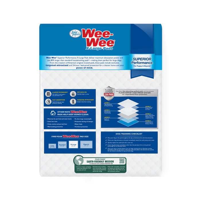 Four Paws Wee-Wee® Superior Performance X-Large Dog Pee Pads 28" x 34" (6 Count)