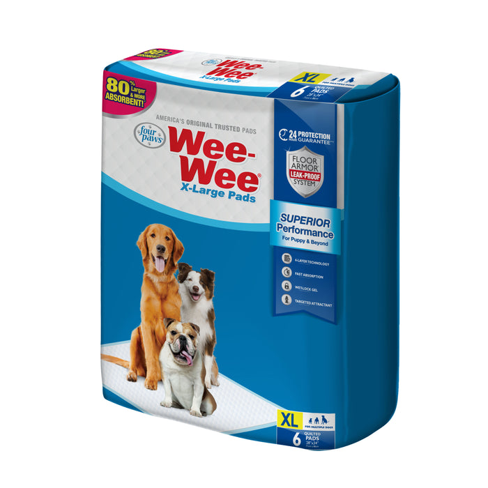 Four Paws Wee-Wee® Superior Performance X-Large Dog Pee Pads 28" x 34" (6 Count)