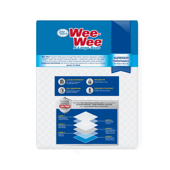 Four Paws Wee-Wee® Superior Performance X-Large Dog Pee Pads 28" x 34" (21 Count)