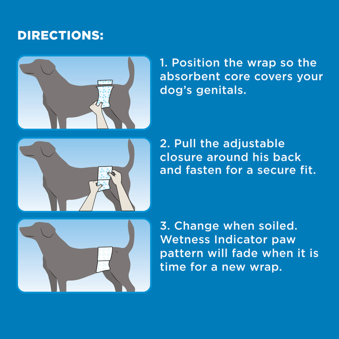 Four Paws Wee-Wee® Disposable Male Dog Wraps X-Small / Small (12 Count)