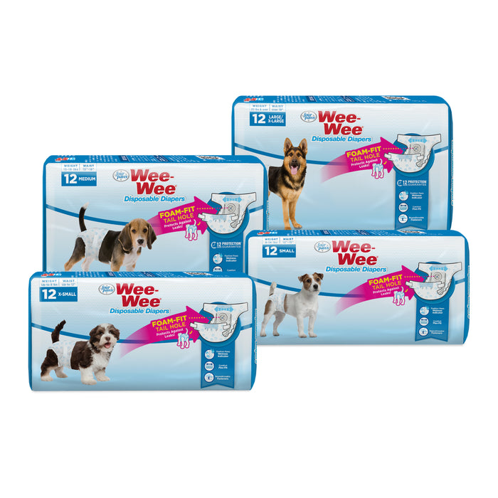 Four Paws Wee-Wee Disposable Dog Diapers X-Small (12 Count)