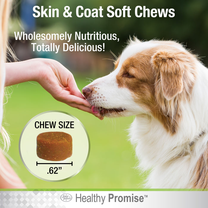 Four Paws Healthy Promise Dog Supplements for Skin and Coat Soft Chews Savory Liver 8.26 Ounce (90 Count)