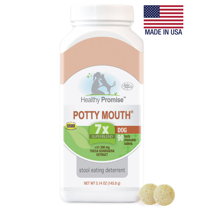 Four Paws Healthy Promise Potty Mouth Tablets - Coprophagia Stool Eating Deterrent for Dogs 5.14 Ounce (90 Count)