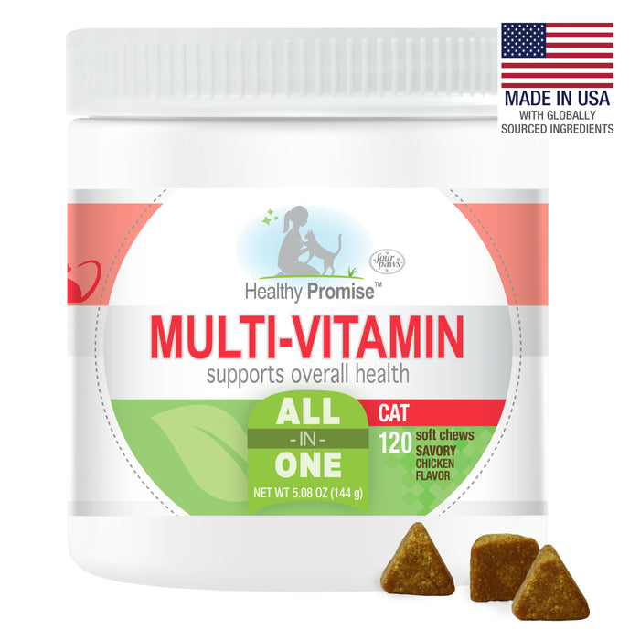 Four Paws Healthy Promise® Multi-Vitamins For Cats Savory Chicken 5.08 Ounce (120 Count)