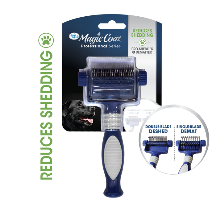 Four Paws Magic Coat Professional Series Pro-Shedder + Dematter Dog Deshedding Tool