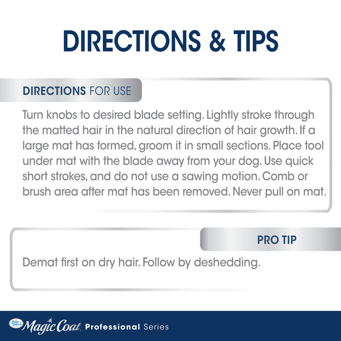 Four Paws Magic Coat Professional Series Pro-Shedder + Dematter Dog Deshedding Tool