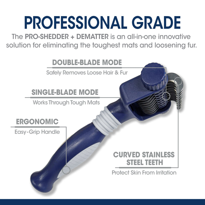 Four Paws Magic Coat Professional Series Pro-Shedder + Dematter Dog Deshedding Tool